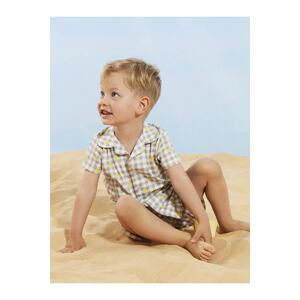 LC Waikiki Baby Polo Collar Short Sleeve Printed Baby Boy Pajamas Set