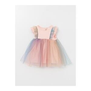 LC Waikiki Crew Neck Tulle Detailed Dress for Baby Girl