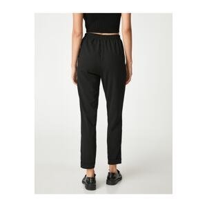 Koton Comfortable Trousers with Piping Detail, Elastic Waist, Pocket