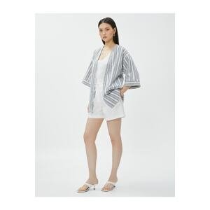 Koton Oversize Linen Kimono Pocket Short Sleeve