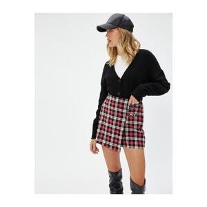 Koton Mini Shorts Skirt Metal Accessory Detailed Viscose Blended