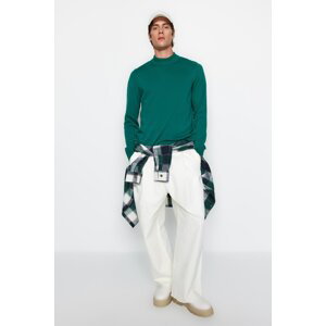 Trendyol Men's Emerald Green Slim Fit Half Turtleneck 100% Cotton Basic Sweater
