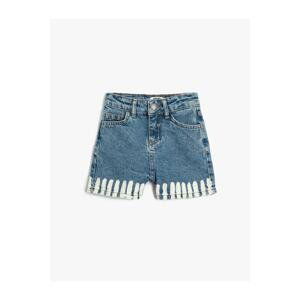 Koton Denim Shorts Color Contrast Cotton Pocket