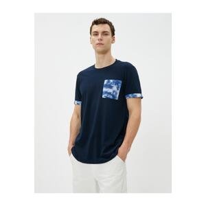 Koton Slim Fit T-Shirt Crew Neck Pocket Detailed Abstract Printed