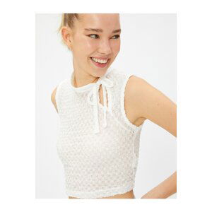 Koton Crop Undershirt Window Detail Tied Textured