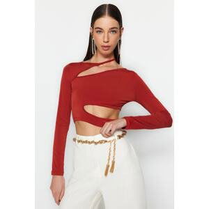 Trendyol Tile Cut out/Window Detail Knitted Blouse