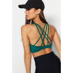 Trendyol Dark Green Supported/Shaping Sports Bra with Cross Strap Detail on Back