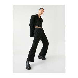 Koton Palazzo Trousers Pleated Straight Leg