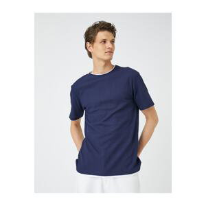Koton Basic T-Shirt Collar Detailed Textured Slim Fit Short Sleeve