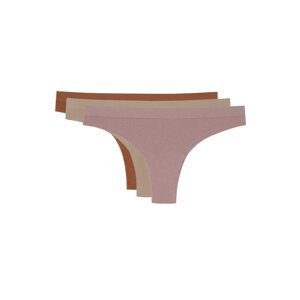 LOS OJOS 3 Pieces Ribbed Seamless Brazilian Model Panties