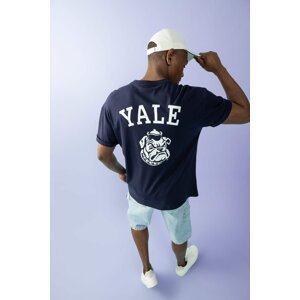 DEFACTO Yale University Licensed Comfort Fit Crew Neck Printed T-Shirt