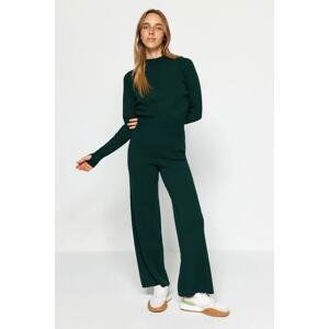 Trendyol Emerald Green Crop Knitwear Two Piece Set