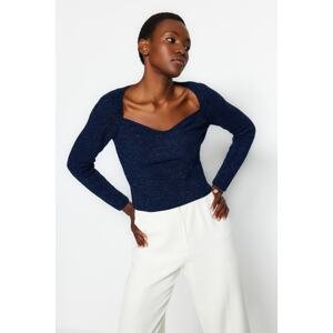 Trendyol Navy Blue Silvery Detailed Knitwear Sweater