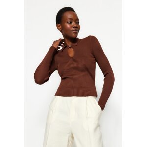 Trendyol Brown Polo Neck Knitwear Sweater