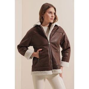 Bigdart 9103 Faux Für Coat - Brown