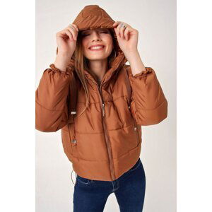 Bigdart 5117 Hooded Puffer Coat - Tan