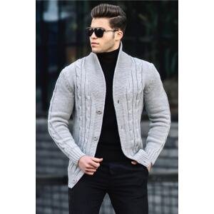 Madmext Gray Knitted Cardigan 9053