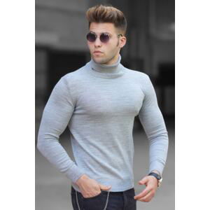 Madmext Gray Turtleneck Sweater 4656