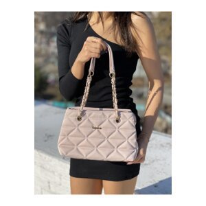 Capone Outfitters Shoulder Bag - Pink - Diamond pattern