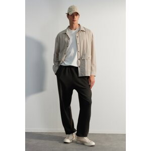 Trendyol Limited Edition Anthracite Men's Oversize/Wide Pale Effect 100% Cotton Sweatpants