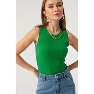 Lafaba Women's Green Chain Necklace Knitted Blouse