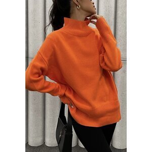 Madmext Mad Girls Orange Turtleneck Sweater