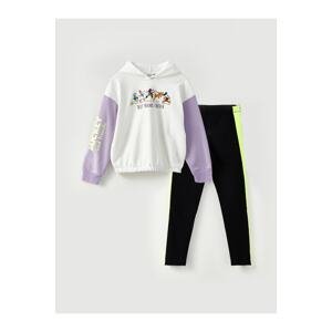 LC Waikiki Girls' Disney Printed Hoodie / Long Sleeve Sweatshirts & Tights