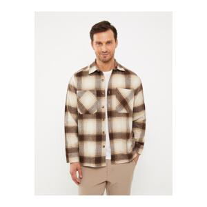 LC Waikiki Men's Casual Fit Long Sleeve Plaid Plaid Shirt Jacket