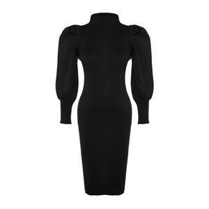 Trendyol Curve Black Sleeve Detailed Knitwear Dress