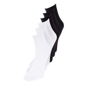 Trendyol Black-White 6 Pack Cotton Corded Knitted Socks