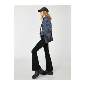 Koton Flared Leg Trousers Double Buttoned