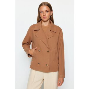 Trendyol Brown Oversize Wide Cut Stamped Coat