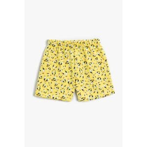 Koton Girl's Yellow Patterned Shorts &; Bermuda