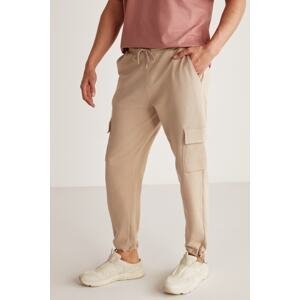 GRIMELANGE Jadon Men's Cargo Pocket Regular Fit 5 Pocket Sweatpants with Stopper Elasticized Legs
