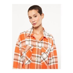 LC Waikiki Women's Plaid Long Sleeve Flannel Oversize Lumberjack Shirt Jacket