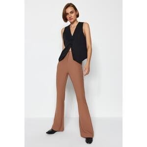 Trendyol Light Brown Flare Flare Woven Trousers
