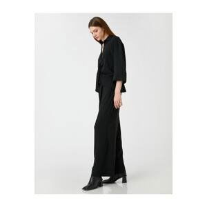 Koton Lurex Palazzo Trousers with Pockets