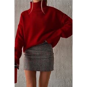 Madmext Mad Girls Red Turtleneck Sweater