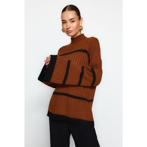 Trendyol Cinnamon Oversize Knitwear Sweater