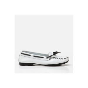 Hotiç Genuine Leather White Women's Loafer