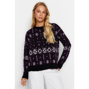 Trendyol Black Self Patterned Knitwear Sweater