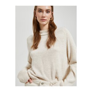 Koton Crop Knitwear Sweater High Collar Long Sleeve Cashmere Textured