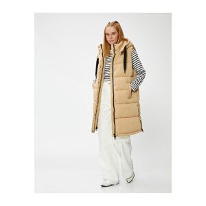 Koton Long Puffer Vest Hooded With Pocket