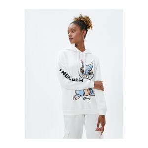 Koton Licensed Bambi Printed Hooded Long Sleeve Sweatshirt