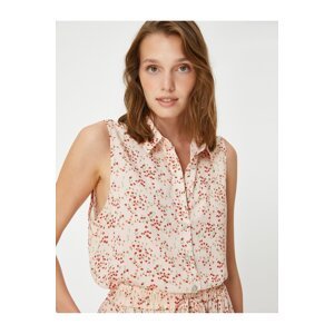 Koton Floral Shirt Buttoned Sleeveless Viscose Blend