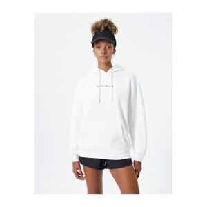 Koton Sports Hooded Sweatshirt Raised Printed Kangaroo Pocket