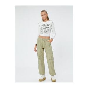 Koton Cargo Parachute Trousers with Pocket Detail and Laced Waist