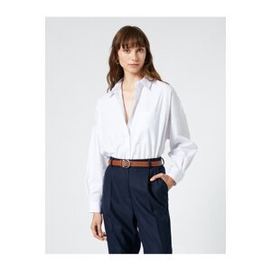 Koton Basic Shirt Long Sleeve Button Pocket Detailed Cotton