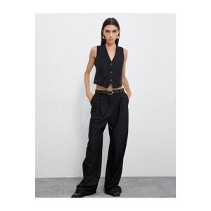 Koton Palazzo Pants Pleated Normal Waist with Pocket Detail.