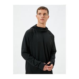Koton Hooded Sports Sweatshirt Stand Collar Long Sleeve